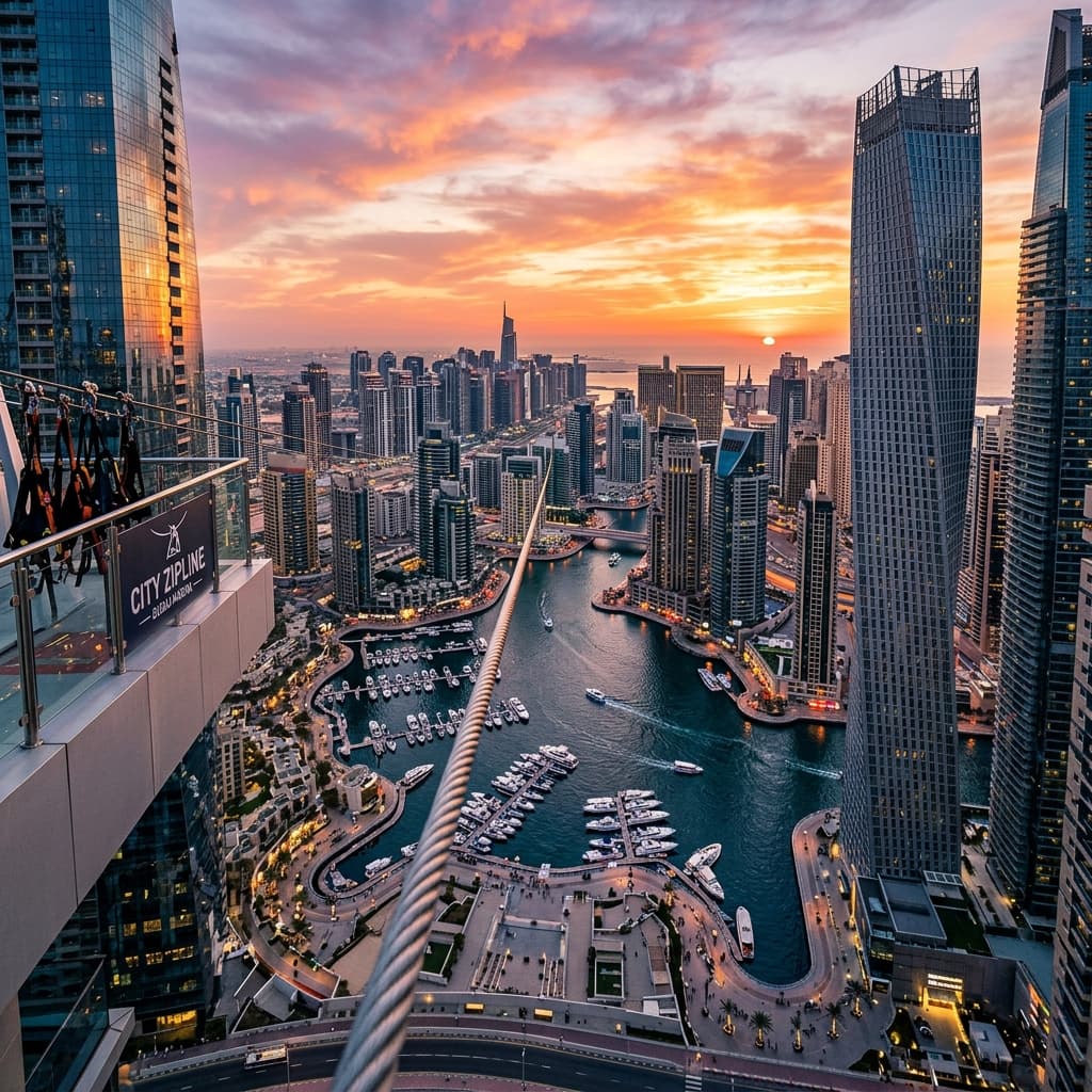 Zipline Across Dubai Marina