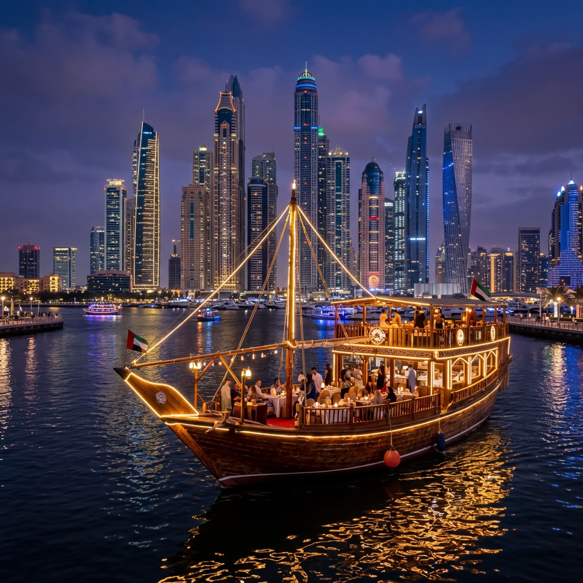 Dubai Marina Dhow Cruise + Dinner